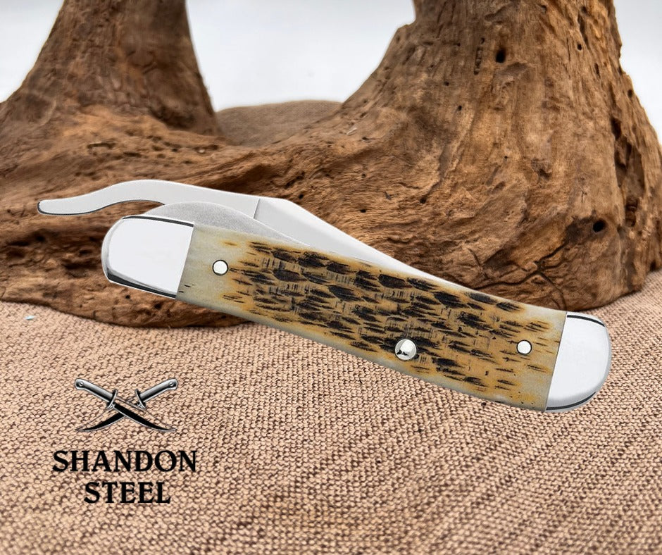 Case XX Peach Seed Jig Amber Bone RussLock® 00260