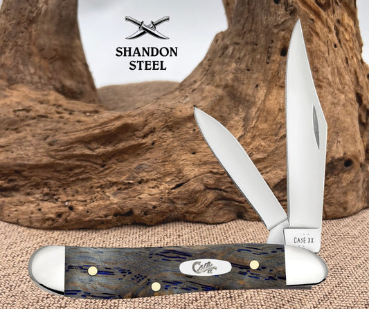 Case XX™ Peanut Blue Curly Oak Wood 47495 Stainless Pocket Knife