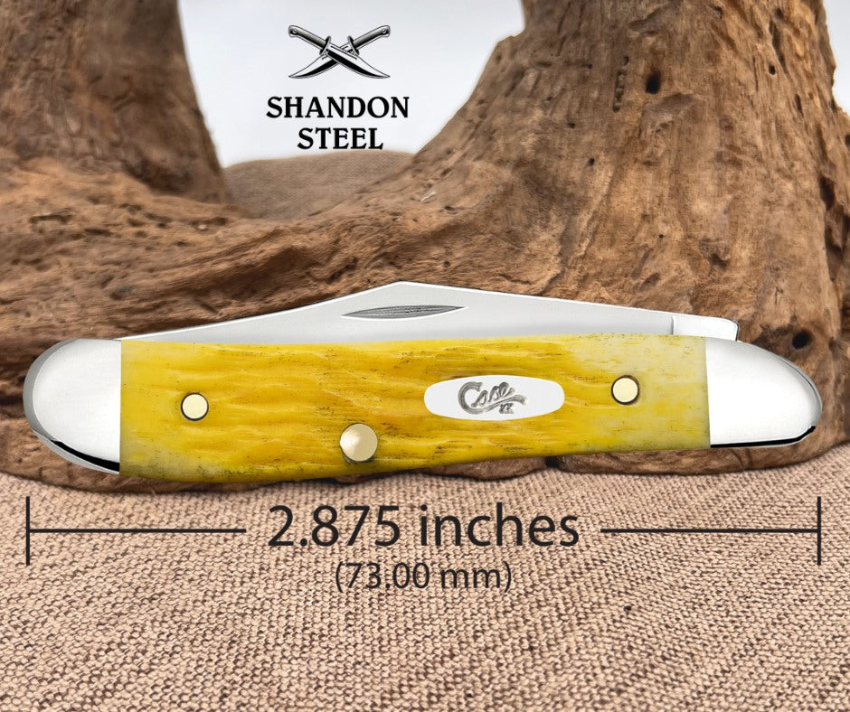 Case XX Peanut Platts Jig Yellow Bone 75314 Stainless Pocket Knife
