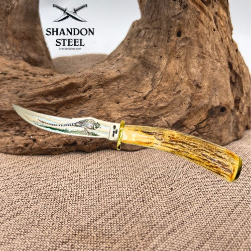 Case XX  Small Game Knife Genuine Stag Handle Sheath In Vintage Box 523-3 1/4 *pre-owned
