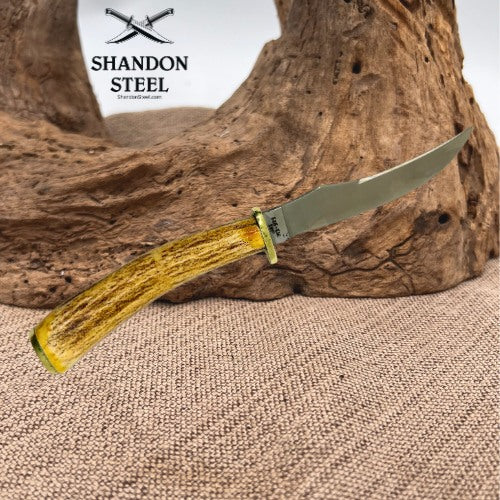 Case XX  Small Game Knife Genuine Stag Handle Sheath In Vintage Box 523-3 1/4 *pre-owned