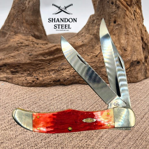 Case XX 31960 2023 Folding Hunter 2-Blade Carbon Steel Bone Handle w/Sheath NIB