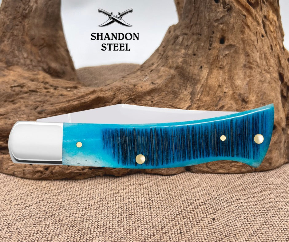 Case XX Sawcut Jig Caribbean Blue Bone Case Axe Handle® (BR61135 SS) 25580