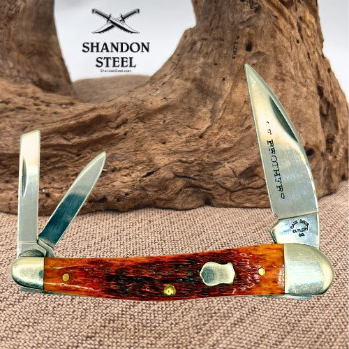 Case XX Seahorse Whittler 6355WH SS Jigged Brown Bone 3-Blade Pocket Knife – USA – Pre-Owned