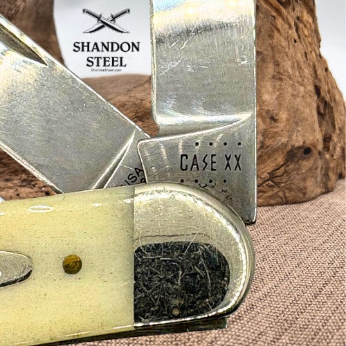 CASE XX KNIVES NATURAL SMOOTH BONE SOWBELLY TB6339 SS (13318) POCKET KNIFE (2)