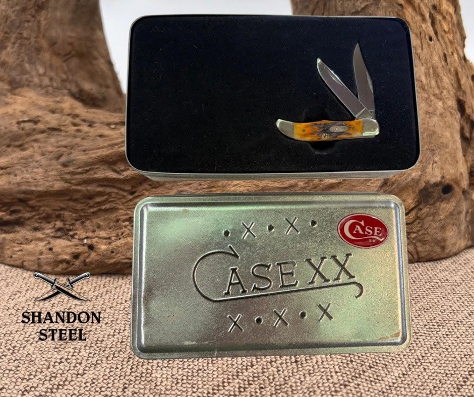 RARE CASE XX USA BONE MINI FOLDING HUNTER POCKET KNIFE 62165 10 DOT 2000