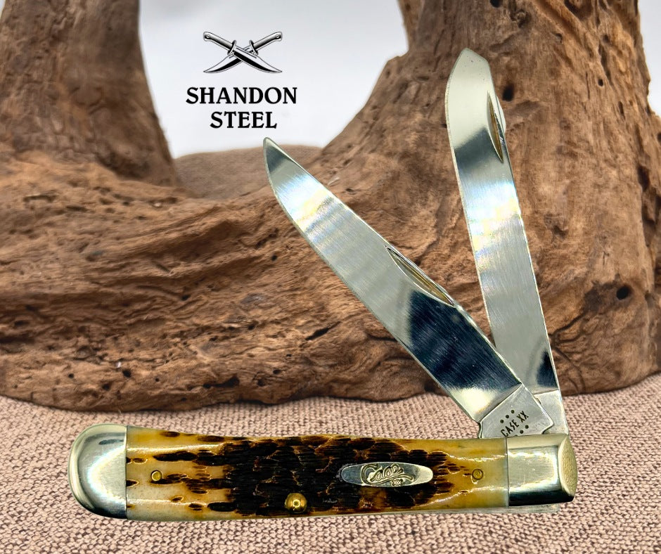 CASE XX USA 6 DOT 2024 BROWN BONE FULL SIZE TRAPPER 2 BLADE KNIFE 6254 (11)