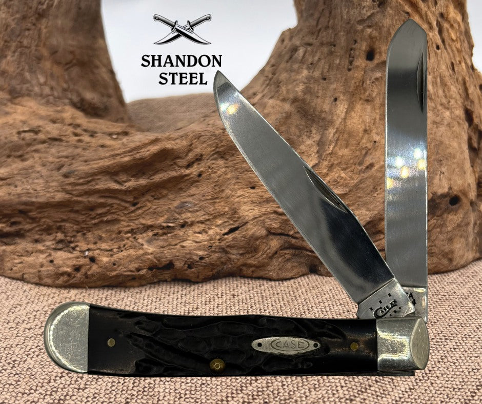 Case XX USA Pocket Knife Rough Black Jigged Synthetic Trapper Item #18221 (8)