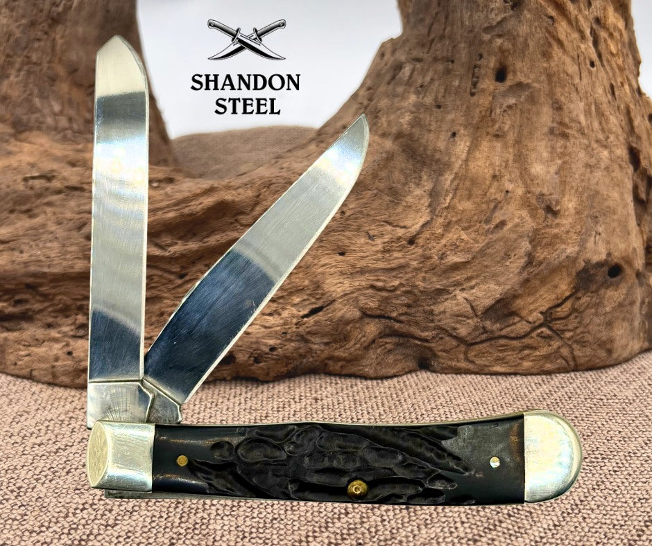 Case XX USA Pocket Knife Rough Black Jigged Synthetic Trapper Item #18221 (8)