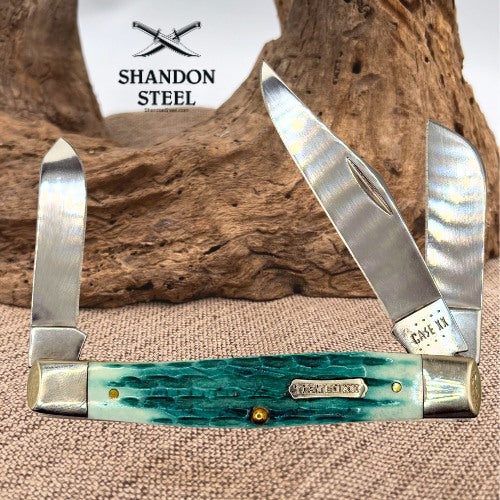 Case XX™ Large Stockman Folding Pocket Knife Green Bone Stainless 48939