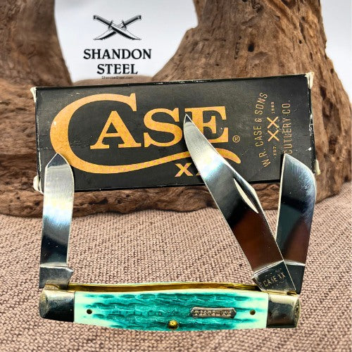 Case XX™ Large Stockman Folding Pocket Knife Green Bone Stainless 48939