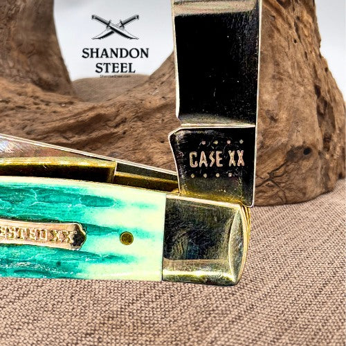 Case XX™ Large Stockman Folding Pocket Knife Green Bone Stainless 48939
