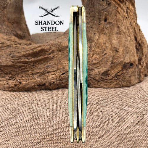 Case XX™ Large Stockman Folding Pocket Knife Green Bone Stainless 48939