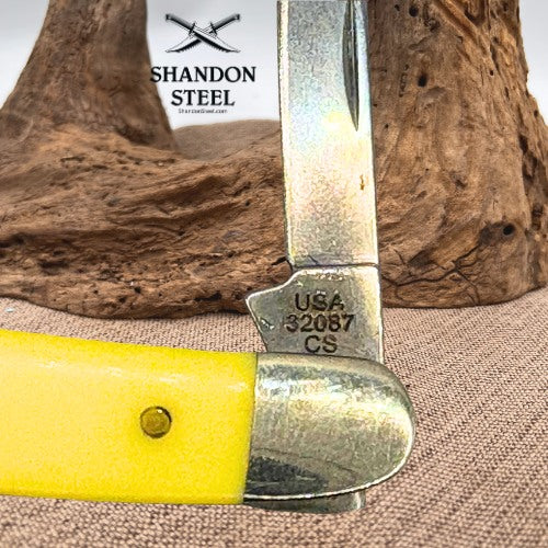 CASE XX KNIFE - YELLOW SYNTHETIC PEN KNIFE #109 - 3.25" Closed - CARBON STEEL -6