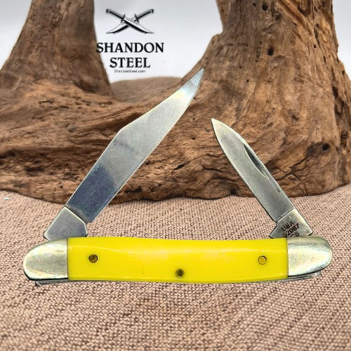 CASE XX KNIFE - YELLOW SYNTHETIC PEN KNIFE #109 - 3.25" Closed - CARBON STEEL -6