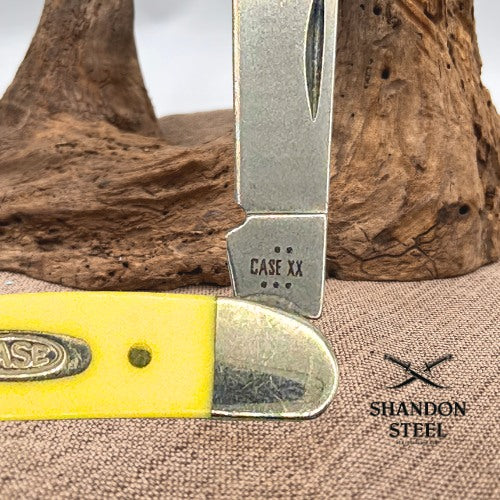CASE XX KNIFE - YELLOW SYNTHETIC PEN KNIFE #109 - 3.25" Closed - CARBON STEEL -6