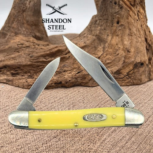 CASE XX KNIFE - YELLOW SYNTHETIC PEN KNIFE #109 - 3.25" Closed - CARBON STEEL -6