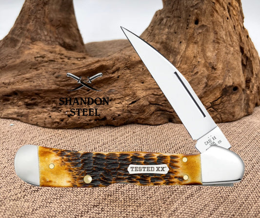 Case XX™ Rogers Jigged Burnt Amber Bone CS CopperLock 51392