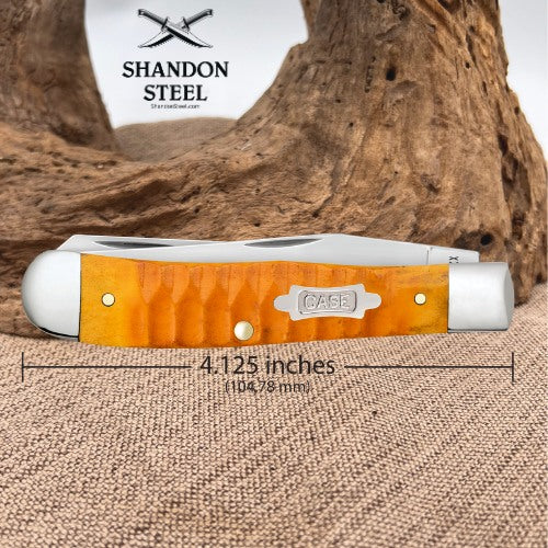 Case XX™ Trapper Gator Jig Persimmon Orange Bone 38070 Carbon Steel Pocket Knife