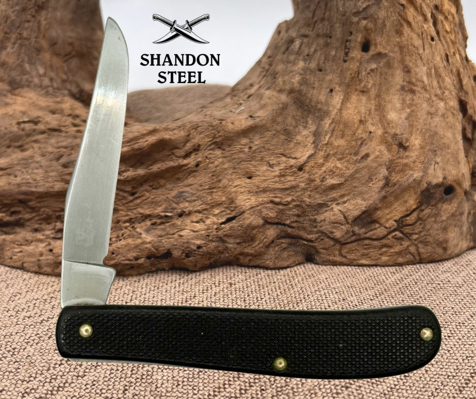 CASE XX USA Vintage 1992 Black Zytel Handle Single Blade Pocket Knife (03)