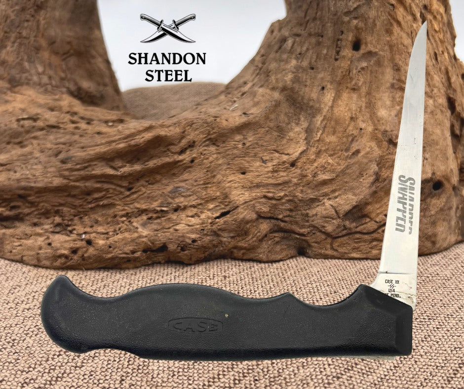 Case XX USA Vintage 1986 Snapper Black Folding Pocket Fillet Knife Fish (09)