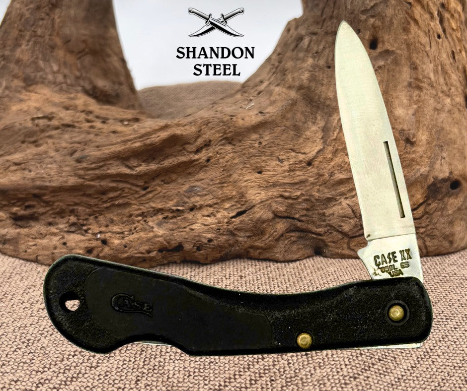 Case XX USA 059L SSP Single Blade Lockback Pocket Knife Black Zytel Handles (11)