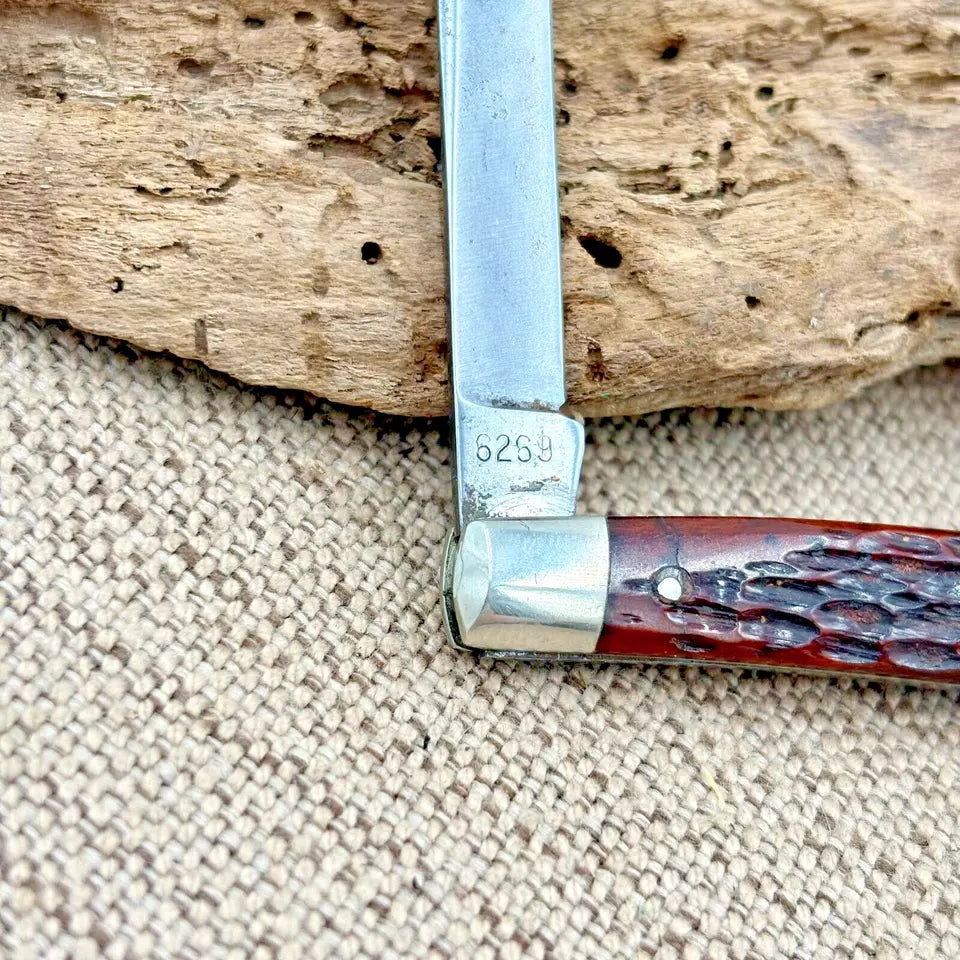 Vintage 1940-1964 Case XX USA 2 Blade Half Congress Knife 6269 Jigged Bone(217)