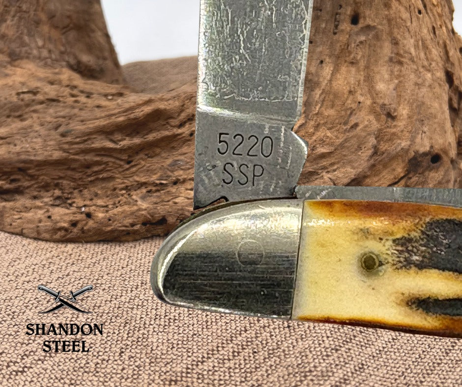 1978 Case XX USA 5220 SSP Stag Peanut 2 Blade Folding Pocket Knife (12)