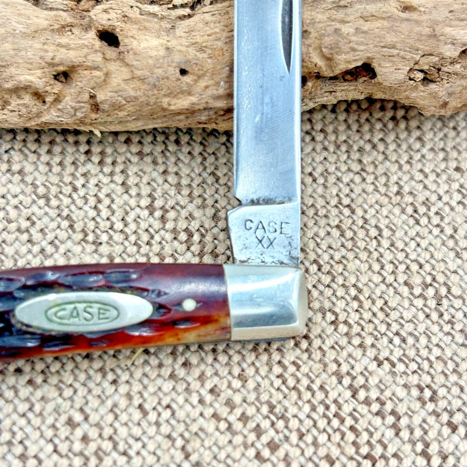 Vintage 1940-1964 Case XX USA 2 Blade Half Congress Knife 6269 Jigged Bone(217)