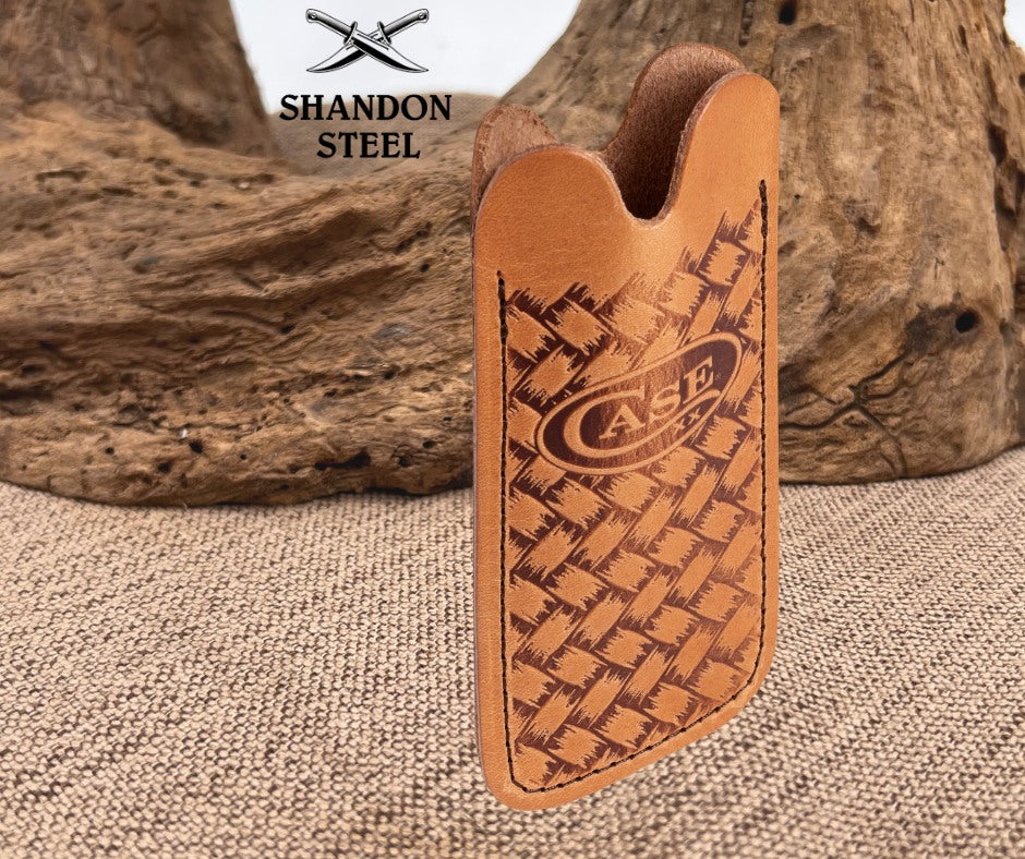 Case XX™ Knives 41412 Brown Leather Herringbone Slip for Medium Pocket Knife