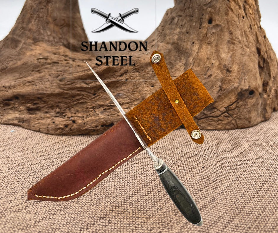 Case XX USA 223-6 Vintage Fixed Blade Hunting Knife with Leather Sheath (C05)