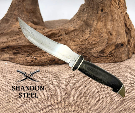 Case XX USA 223-6 Vintage Fixed Blade Hunting Knife with Leather Sheath (C05)