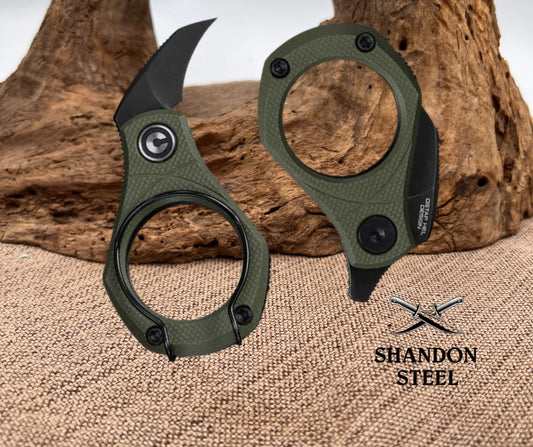 CIVIVI Pyrus Slip Joint Utility Knife OD Green G10 Handle (0.65" Black Stonewashed 14C28N Blade) C23038-4