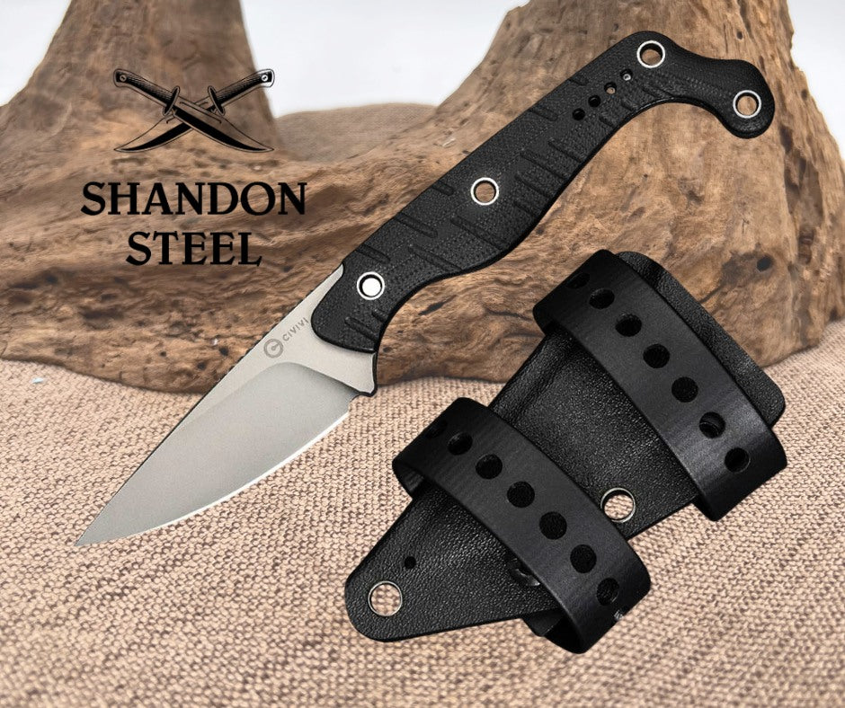 Civivi SOKN Fixed Knife 2.88" Full Tang Nitro V Steel Blade Black G10 Handle CIVC220271