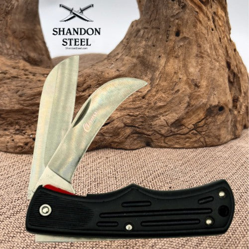 Clauss Double Blade Hawkbill Straight Blade Folding Pocket Knife Pruner (147)
