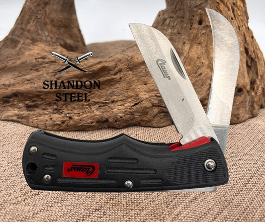Clauss Double Blade Hawkbill Straight Blade Folding Pocket Knife Pruner (79)