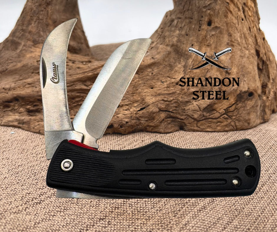 Clauss Double Blade Hawkbill Straight Blade Folding Pocket Knife Pruner (79)