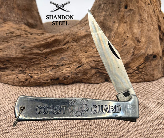 Coast Guard Vintage 1970s Stainless Steel Seki Japan Lock Blade Pocket Knife -13