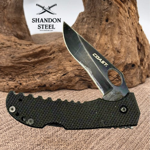 COAST BX309 Black Tactical Folding Pocket Knife EDC Lockback Work Knife (91)