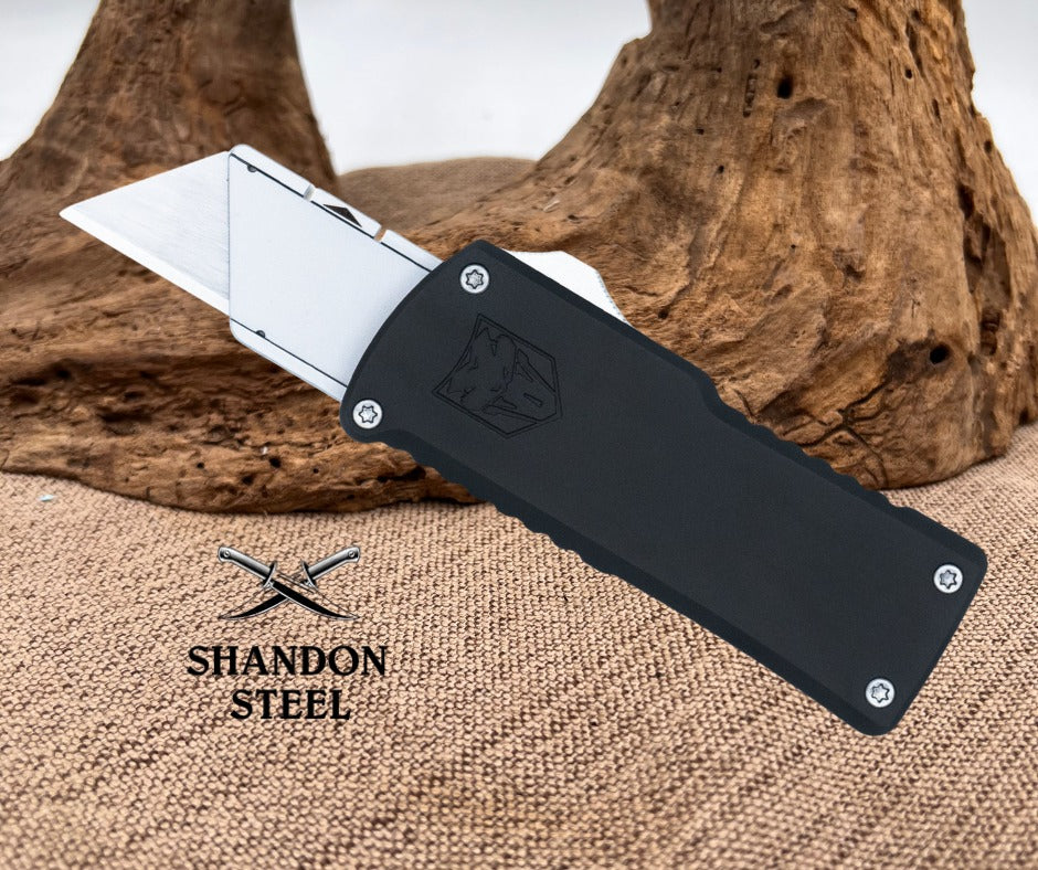 Cobratech OTF Utility Knife Black  CTOTFUTBLK