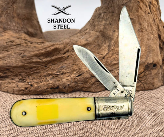 Barlow Colonial 2 Blade Carbon Steel Folding Pocket Knife Vintage USA (59)