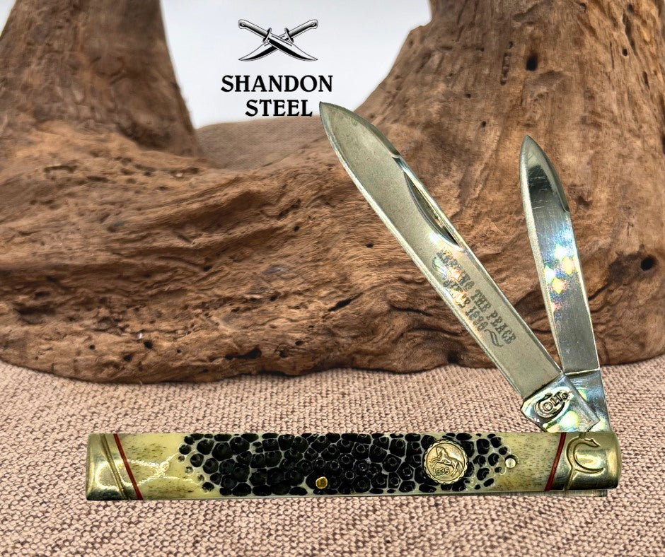 Colt Doctors Knife Buckshot Bone Keeping The Peace Since 1836 2 Blade (161)