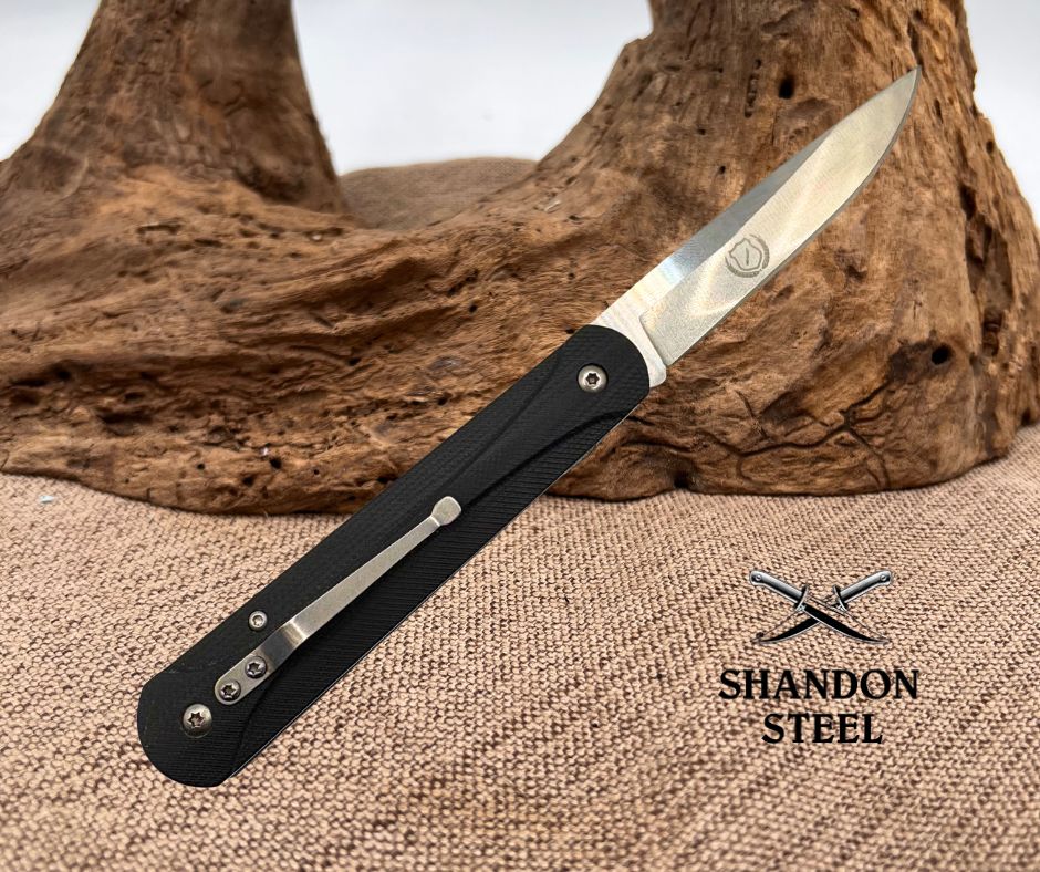 Columbia A3263 Front Flipper Folding Knife Drop Point Black G10 Handle (2)