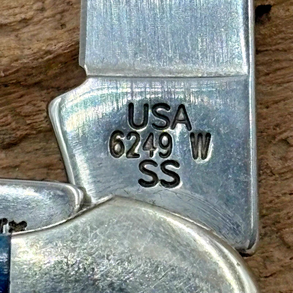 Case XX 2000 USA 6249 W SS Copperhead Blue Jigged Bone - Wharncliffe Blade (67)