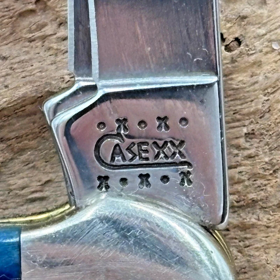 Case XX 2000 USA 6249 W SS Copperhead Blue Jigged Bone - Wharncliffe Blade (67)