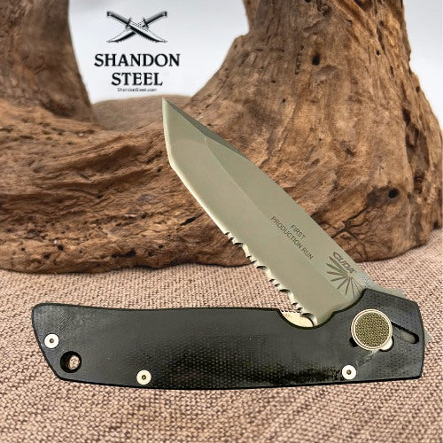 Camillus CUDA Liner-Lock Folding Pocket Knife ATS-34 Tanto G10 Grip EXCELLENT 61