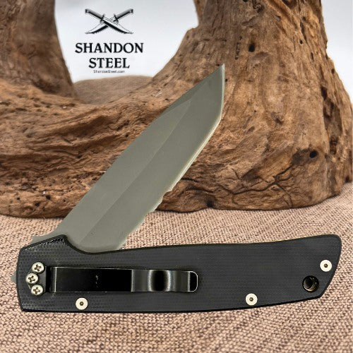 Camillus CUDA Liner-Lock Folding Pocket Knife ATS-34 Tanto G10 Grip EXCELLENT 61