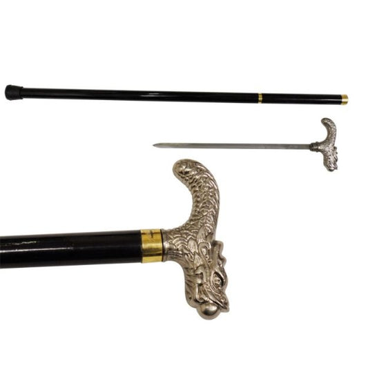 " DRAGON " WALKING CANE WITH HIDDEN SWORD 34" OVERALL 2020