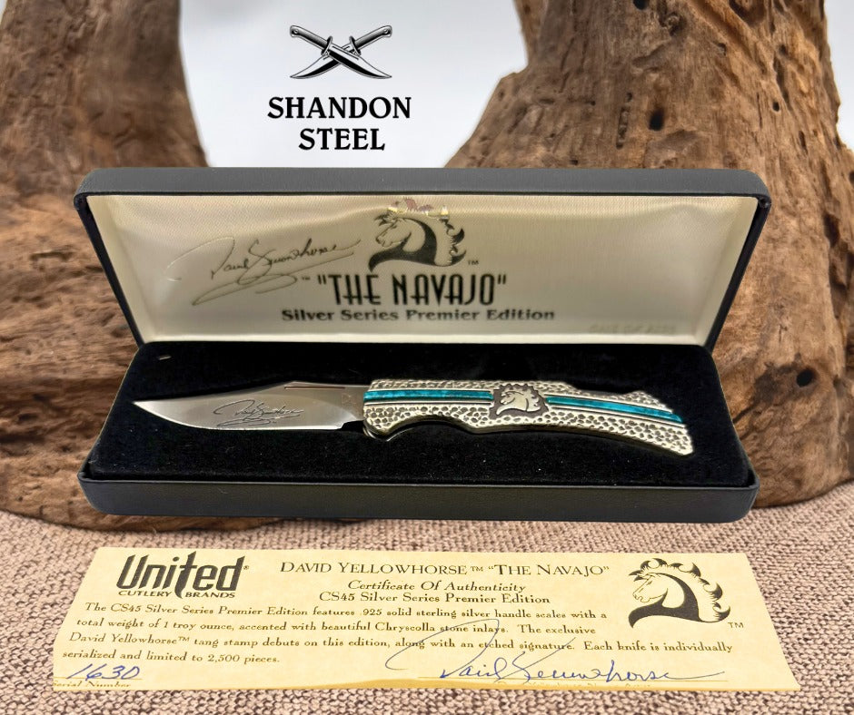 David Yellowhorse The Navajo United Cutlery Boxed CS45 Silver Series Premier