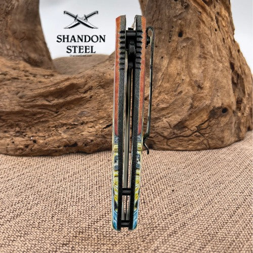 Dragon Handle Spring Assisted Folding FlipperPocket Knife Hunting Survival (186)